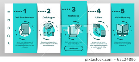 Ebook Electronic Tool Onboarding Icons Set Vector 65124896