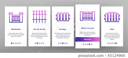 Fence Construction Onboarding Icons Set Vector Fence Construction Onboarding Icons Set Vector 65124900