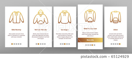 Hoodie And Sweater Onboarding Icons Set Vector 65124929