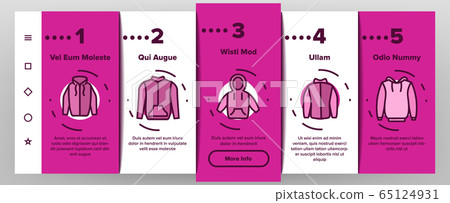 Hoodie And Sweater Onboarding Icons Set Vector 65124931