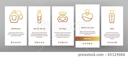 Perfume Containers Onboarding Icons Set Vector 65124988