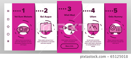 Projector Onboarding Icons Set Vector Projector Onboarding Icons Set Vector 65125018