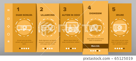 Projector Onboarding Icons Set Vector 65125019