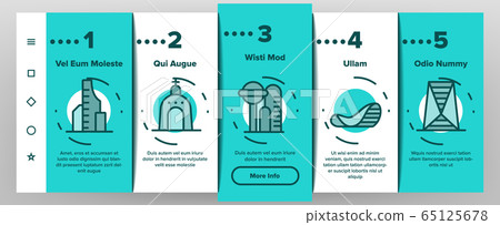 City Modern Building Onboarding Icons Set Vector 65125678