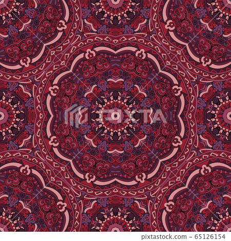 Floral mandala vector seamless pattern background. Otnamental design for textile and fill surface design 65126154
