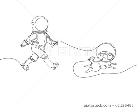 astronaut dog drawing