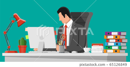 Businessman at work. Businessman at work. 65126849