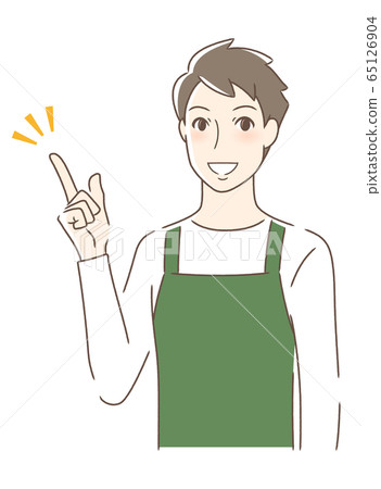 一個男人微笑著，指向 65126904