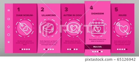 Valentine Day Romantic Onboarding Icons Set Vector Valentine Day Romantic Onboarding Icons Set Vector 65126942