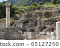 The ruins of the ancient antique city of Ephesus the library building of Celsus, the amphitheater temples and columns. Candidate for the UNESCO World Heritage List 65127250