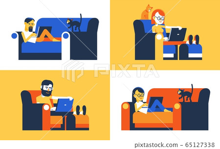 People woring home remotely People woring home remotely 65127338