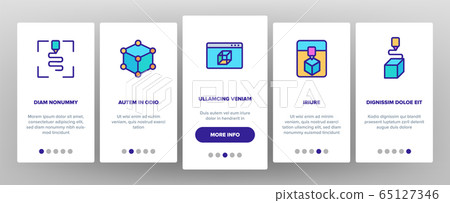 3d Printing Processing Onboarding Icons Set Vector 3d Printing Processing Onboarding Icons Set Vector 65127346
