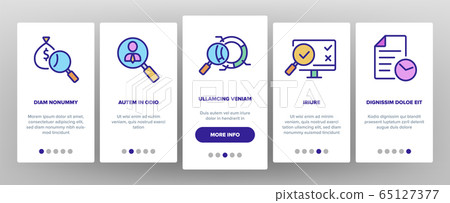 Audit Finance Report Onboarding Icons Set Vector Audit Finance Report Onboarding Icons Set Vector 65127377