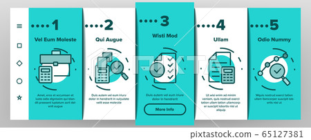 Audit Finance Report Onboarding Icons Set Vector Audit Finance Report Onboarding Icons Set Vector 65127381