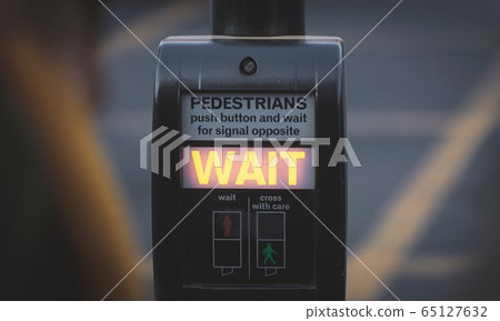pedestrian traffic light street London in the winter 65127632