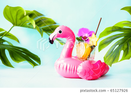 Summer beach tropical cocktail cute concept Summer beach tropical cocktail cute concept 65127926