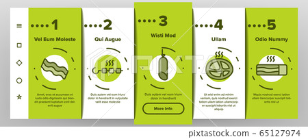 Smoked Meat Barbecue Onboarding Icons Set Vector 65127974