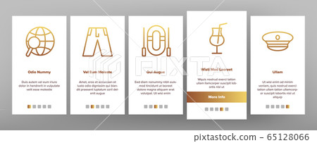 Cruise Travel Onboarding Icons Set Vector Cruise Travel Onboarding Icons Set Vector 65128066