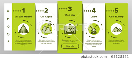 Pyramid Attraction Onboarding Icons Set Vector Pyramid Attraction Onboarding Icons Set Vector 65128351