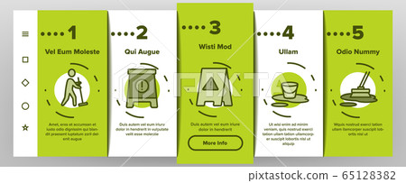 Wet Floor Onboarding Icons Set Vector 65128382