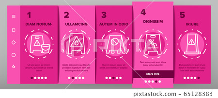 Wet Floor Onboarding Icons Set Vector 65128383