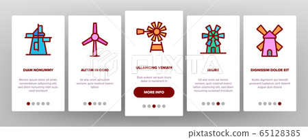 Windmill Building Onboarding Icons Set Vector 65128385