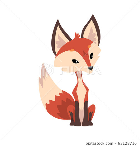 Adorable Little Fox, Cute Wild Forest Animal Cartoon Character Vector Illustration 65128716