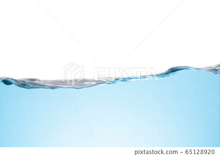 Clean light blue water wave isolated on white Clean light blue water wave isolated on white 65128920