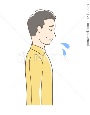 Side profile of a sad man - Stock Illustration [65129085] - PIXTA