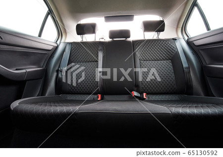 Clean grey modern car backseat Clean grey modern car backseat 65130592