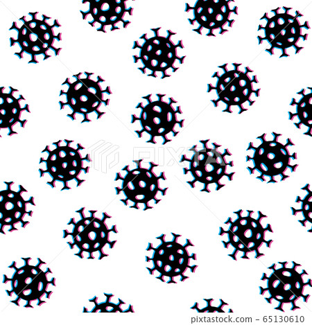 Virus seamless pattern. Abstract bacterium icon medical backdrop.  65130610