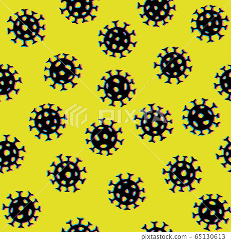 Virus seamless pattern. Abstract bacterium icon medical backdrop.  65130613