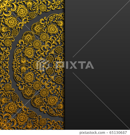 Background with vintage floral ornament. Vector illustration. 65130687