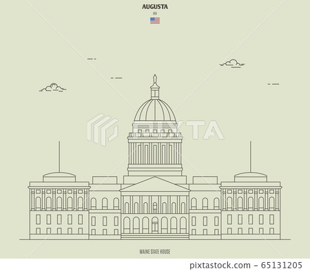 Maine State House in Augusta, USA. Landmark icon Maine State House in Augusta, USA. Landmark icon 65131205