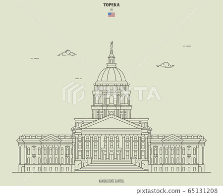 Kansas State Capitol in Topeka, USA. Landmark icon Kansas State Capitol in Topeka, USA. Landmark icon 65131208