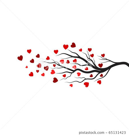 tree branch love vector ilustration design - Stock Illustration ...
