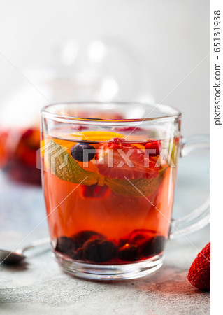 Fruit red tea with berries 65131938