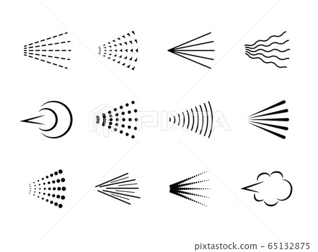 Spray. Hairspray aerosol haze, scatter gas or deodorant cloud. Water paint spray, sprayer steam silhouette, air nozzle shower vector icons 65132875