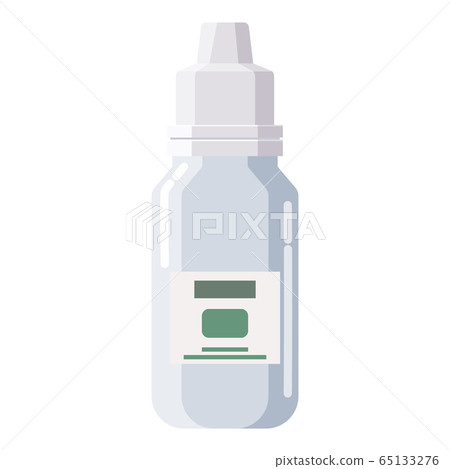 Pharmacy of plastic white bottle dropper with screw cap for medicine, pills, tabs, drugs, cosmetic, sport, syrup. Template mockup packaging design. Vector illustration isolated 65133276