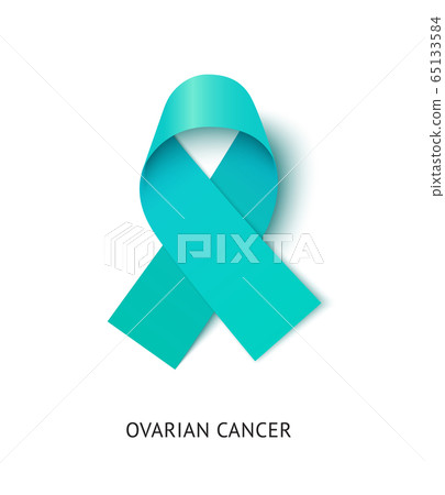 Ovarian cancer awareness ribbon vector realistic illustration Ovarian cancer awareness ribbon vector realistic illustration 65133584
