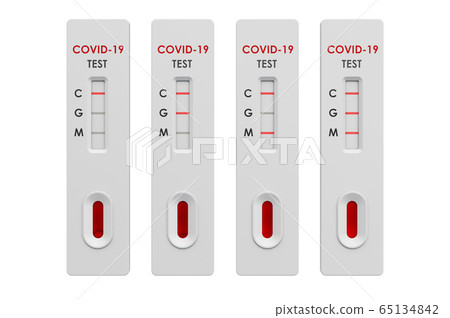 Tests COVID-19 coronavirus, positive and negative 65134842