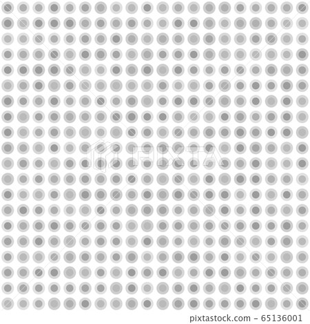 Grey polka dot pattern with rings. Seamless vector 65136001