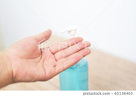 washing hands with alcohol gel or antibacterial washing hands with alcohol gel or antibacterial 65136403
