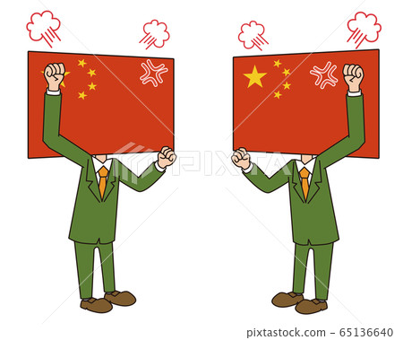 Chinese national flag character get angry Chinese national flag character get angry 65136640