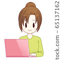 遠程辦公（粉紅色PC）/女 65137162