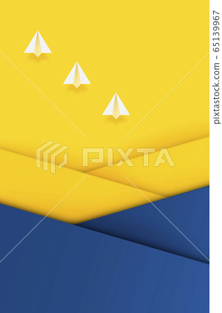 背景材料-紙飛機紙工藝雙色分層風格 背景材料-紙飛機紙工藝雙色分層風格 65139967