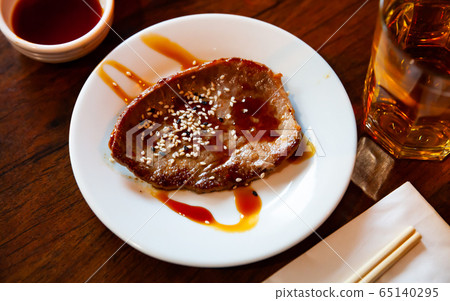 Japanese style beef steak with teriyaki sauce Japanese style beef steak with teriyaki sauce 65140295