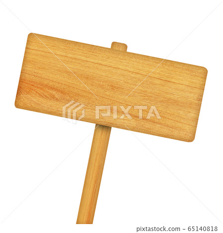 Wooden sign isolated on white background. 65140818