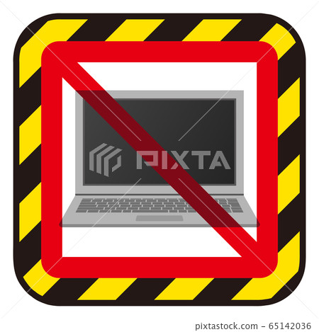 Laptop and ban mark - Stock Illustration [65142036] - PIXTA