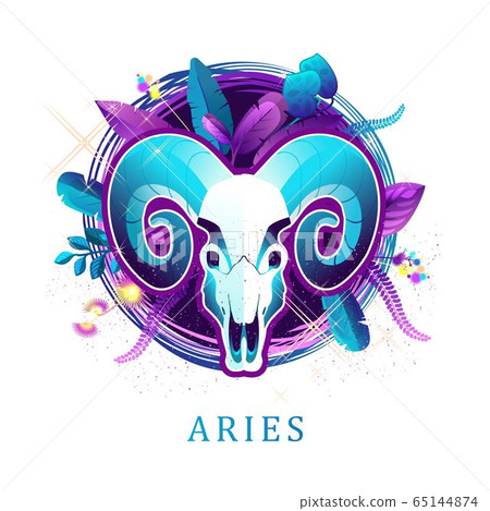 Aries zodiac sign white background - Stock Illustration [65144874] - PIXTA